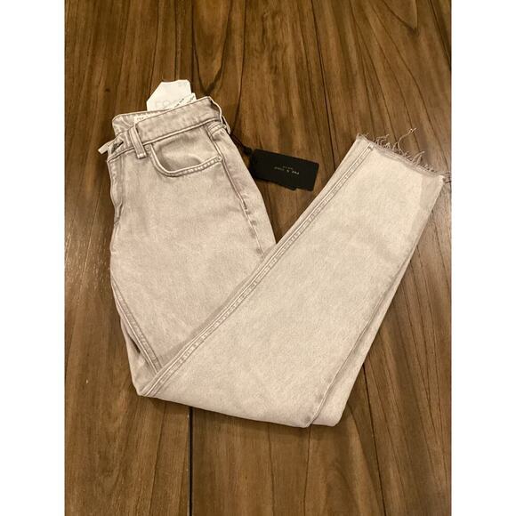 Rag & Bone Gray Dre Low Rise Slim boyfriend Raw Hem Jeans nwt 24 - Picture 1 of 11